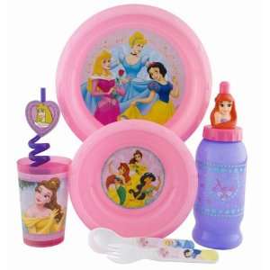 Zak Designs Disney Princess Childrens 7 Piece Dinnerware Set  