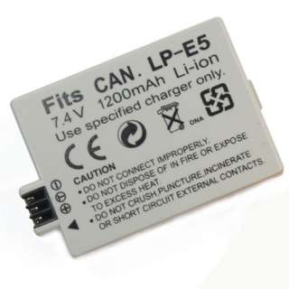 LP E5 LPE5 Battery + Charger for Canon EOS 450D Digital Rebel T1i XSi 