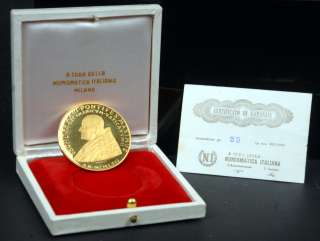 1962 Pope John XXIII 35 Gram 90% Pure Gold Medal with Box and COA 