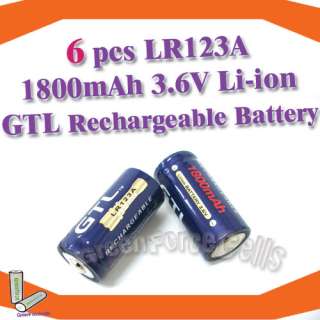pcs GTL1800mAh CR123A 123A rechargeable battery blue  