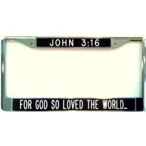  Tebows favorite verse John 3:16 license plate frame color 