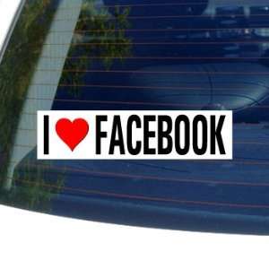  I Love Heart FACEBOOK   Window Bumper Sticker: Automotive