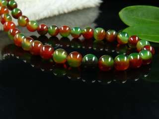 YSS30 Natural red green agate round beads strand 16  