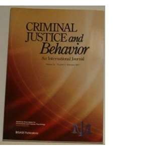  Criminal Justice and Behavior (An International Journal 