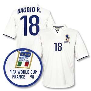   1998 Italy Away World Cup 98 Jersey + No.18 Baggio