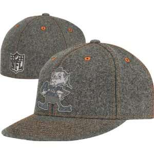 Cleveland Browns Flex Hat Grey Series Melton Wool Flat 