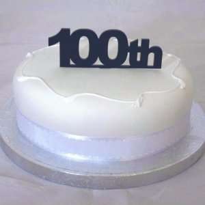 100th Cake Topper 6cm (2.5inch) Black Solid Acrylic (Overall size 10cm 