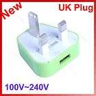 UK Plug USB AC Power Supply Wall Adapter Charger For iphone 3G 4G 5G