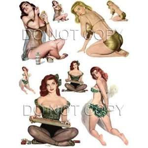   WWII Pin up Girl Bomber Art Guitar Decals #4 Musical Instruments
