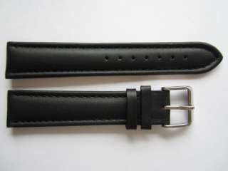 Black padded XL stitched Quality leather watch band  