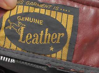 Vintage 60s Brown Leather Cafe Racer Motorcycle Jacket  