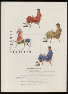 1946 Paul Rand man & horse art Stafford Robes print ad  