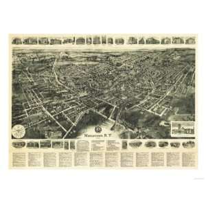  Middletown, New York   Panoramic Map Premium Poster Print 