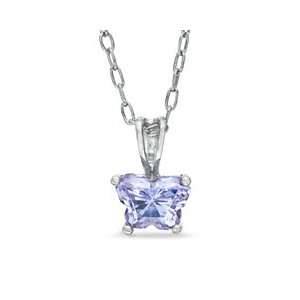  BFly Childs Lavender Cubic Zirconia Butterfly Pendant in 