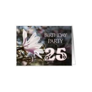  25th Birthday Party Invitation with magnolias Card: Toys 