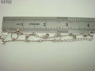   silver charm dangle Bracelet Bangle Ankle foot chain 18cm sa702  