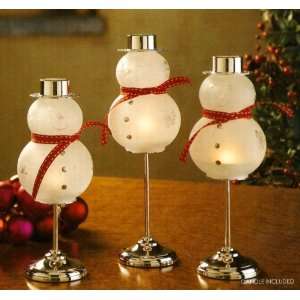  Snowman Tealight Holders, Set of 3 