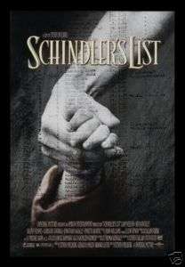SCHINDLERS LIST * 1SH ORIG MOVIE POSTER 1993 NM DS  