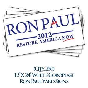    (Qty. 250) 12X24 White Ron Paul Yard Signs: Home & Kitchen