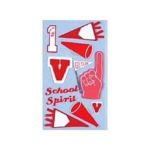    Pep Rally Red School Spirit Dimensional Stickers: Office Products