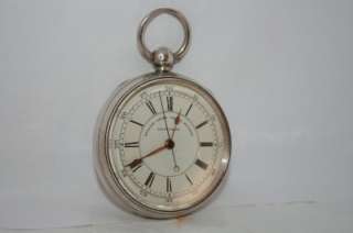 SILVER ENGLISH LEVER CHRONOGRAPH POCKET WATCH CH 1898  