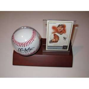 Cc Sabathia New York Yankees Signed Autographed Baseball & Wood Case 