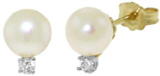   pages store categories cultured pearl diamond stud earrings 14k yellow