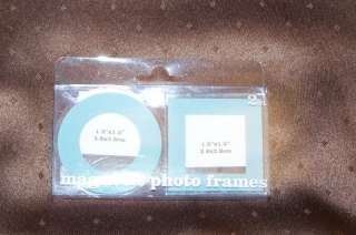 Magnetic photo Frames ~ 2 3/8 round and square ~ blue  