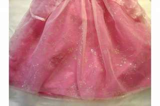 Disney Store Princess AURORA SLEEPING BEAUTY Costume DRESS sz: s 5 6 