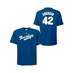   Jackie Robinson BIG Cooperstown Name & Number T Shirt   Royal XX Large