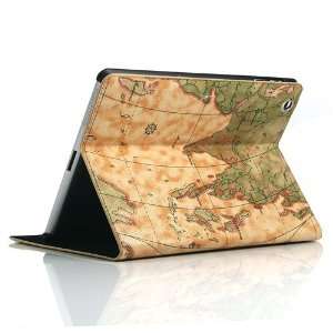 Map Pattern Leather Stand Case / Cover / Skin / Shell for Apple iPad 