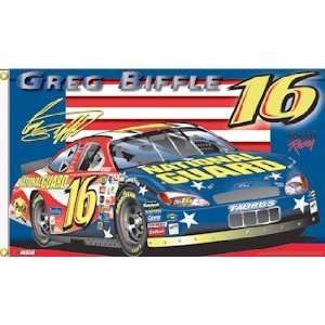  GREG BIFFLE #16 2 SIDED 3 Ft. x 5 Ft. flag w/grommetts 