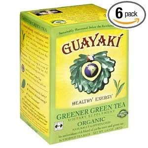 Guayaki Greener Green Tea Blend, Tea Bags, 16 Count Packages ( Value 