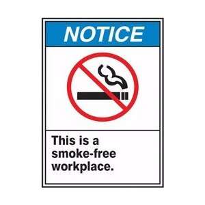   SMOKE FREE WORKPLACE Sign   10 x 7 .040 Aluminum: Home Improvement