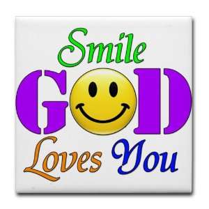  Tile Coaster (Set 4) Smile God Loves You: Everything Else