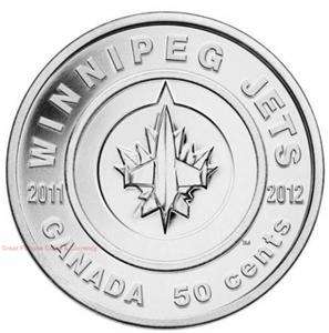 2011 2012 Royal Canadian Mint Winnipeg Jets NHL 50 Cent Commemorative 