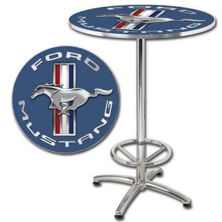 FORD Mustang Pub Bar Table with Chrome Footrest  