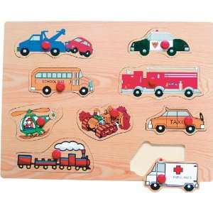   Puzzled Peg Puzzle Large   Transportation 2 Wooden Toys: Toys & Games