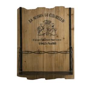   Fir Wood Wall Mounted Coat of Arms Crested Wine Rack: Kitchen & Dining