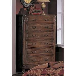   Antique Brown Finish Solid Wood Chest Dresser: Home & Kitchen