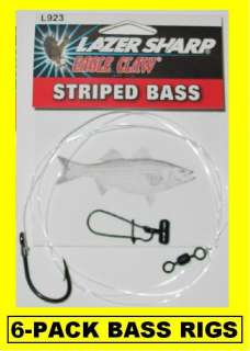 STRIPED BASS RIGS Eagle Claw 6 PACK NEW #L923  
