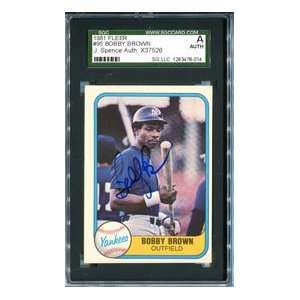  Bobby Brown Autographed 1981 Fleer Card: Sports & Outdoors