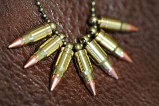 Machine GUN 7pc Bullet Pendant Necklace TOP Strong Force Handcrafted 