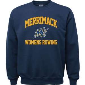  Merrimack Warriors Navy Womens Rowing Arch Crewneck 