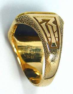 14K Gold School Ring Lapis Lazuli 1931 MS Vintage Baily Banks & Biddle 