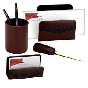 Dacasso Brescia Leather 4 Piece Desk Accessory Set: Office 