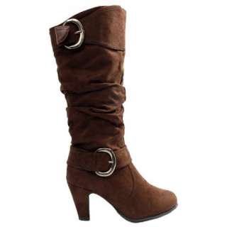 Womens Knee High Slouchy High Heel Boots Brown SZ 6.5 / casual comfort 