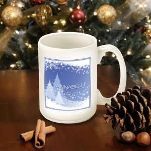  Winter Holiday Coffee Mugs   Blue Snowscapes: Home 