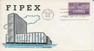 Description #1076 FIPEX Hand Painted Knoble cachet First Day Cover 