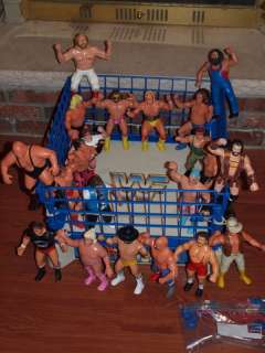 Vintage 1980s WWF Wrestling SuperStars RING & HUGE LOT of 21 Figures 